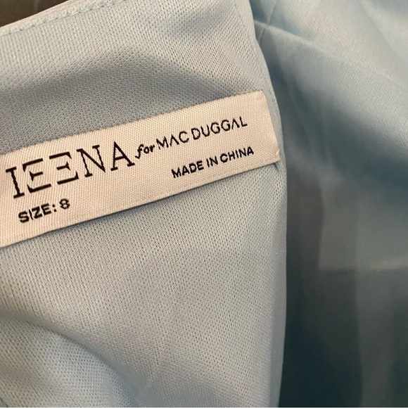 Ieena for Mac Duggal | 26266 One Shoulder Jersey Mermaid Gown In Powder Blue 8 - Picture 9 of 12
